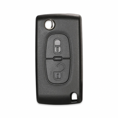 Citroen 2Btn Flip Key Shell (With Battery Holder) - Citroen