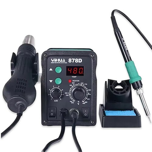 Yihua 878D - 2in1 Soldering Station HotAir + Iron 700W - 1