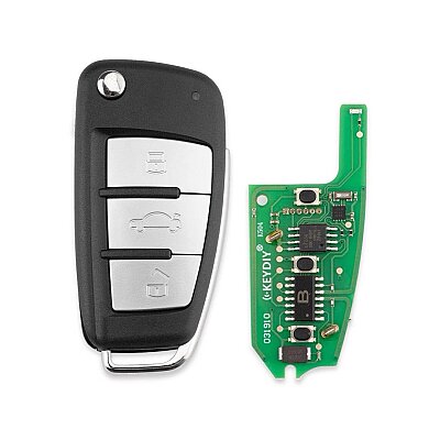 Keydiy KD B02-3 (Metal Button) Universal Flip Remote Key 3Btn for Audi Type - KeyDiy
