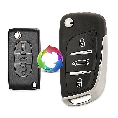 Peugeot 3Btn Modified Flip Key Shell (With Battery Holder) - Peugeot