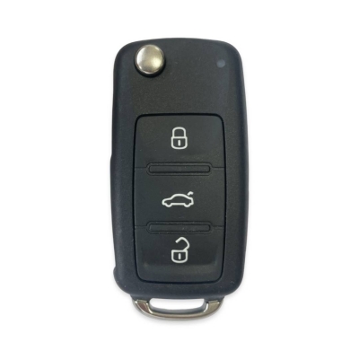 VW UDS 3Btn Flip Remote Key Shell - Volkswagen
